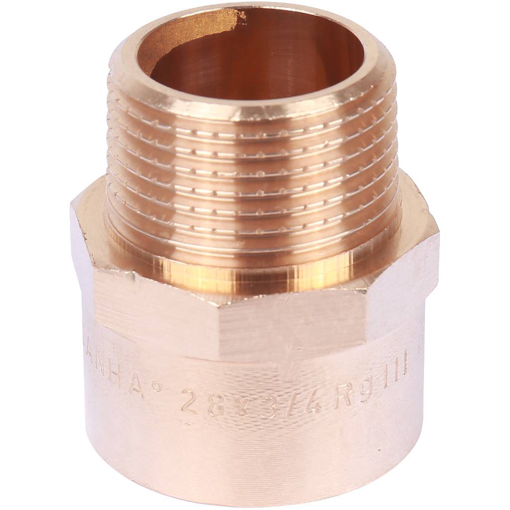 Муфта 28х3/4" переходная (НР) под пайку с наружной резьбой SANHA бронзовая 142432834