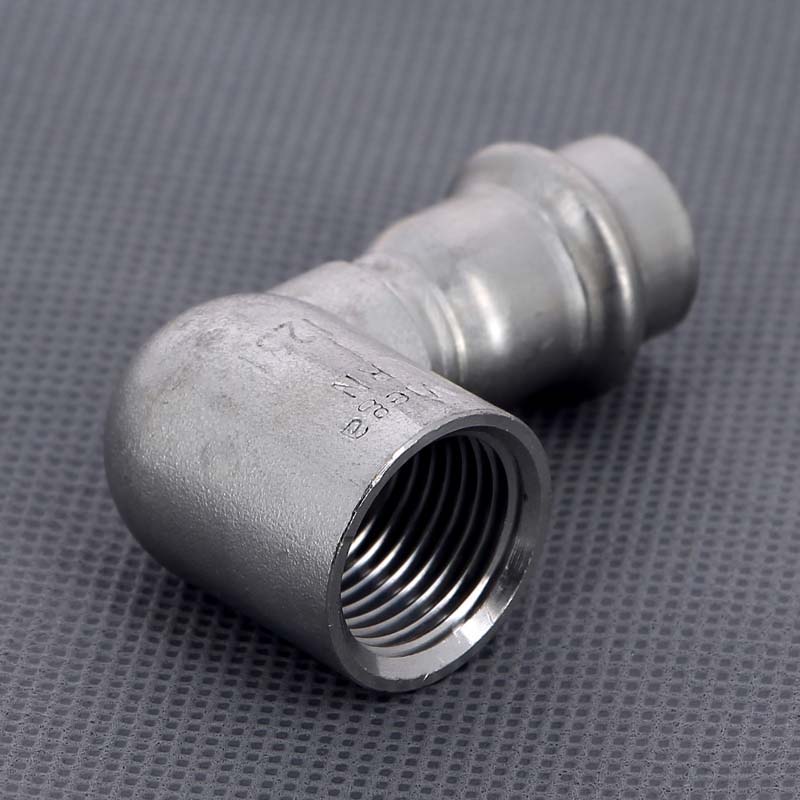 Угол пресс-В компактный 15x1/2" нержавеющая сталь Sanpress Inox VIEGA