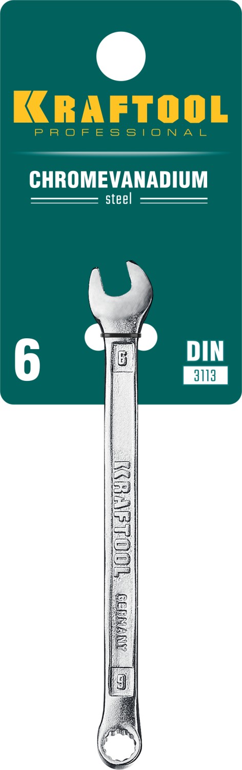 KRAFTOOL 6 мм, комбинированный гаечный ключ (27079-06)