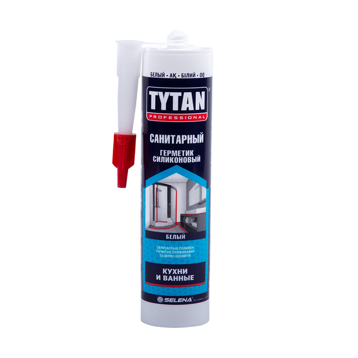 Герметик силикон. санитарный белый 280 мл  (12) "tytan professional"