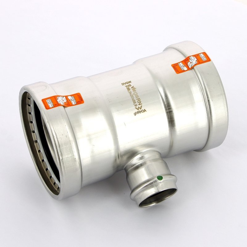 Тройник пресс 89x35x89 нержавеющая сталь Sanpress Inox VIEGA