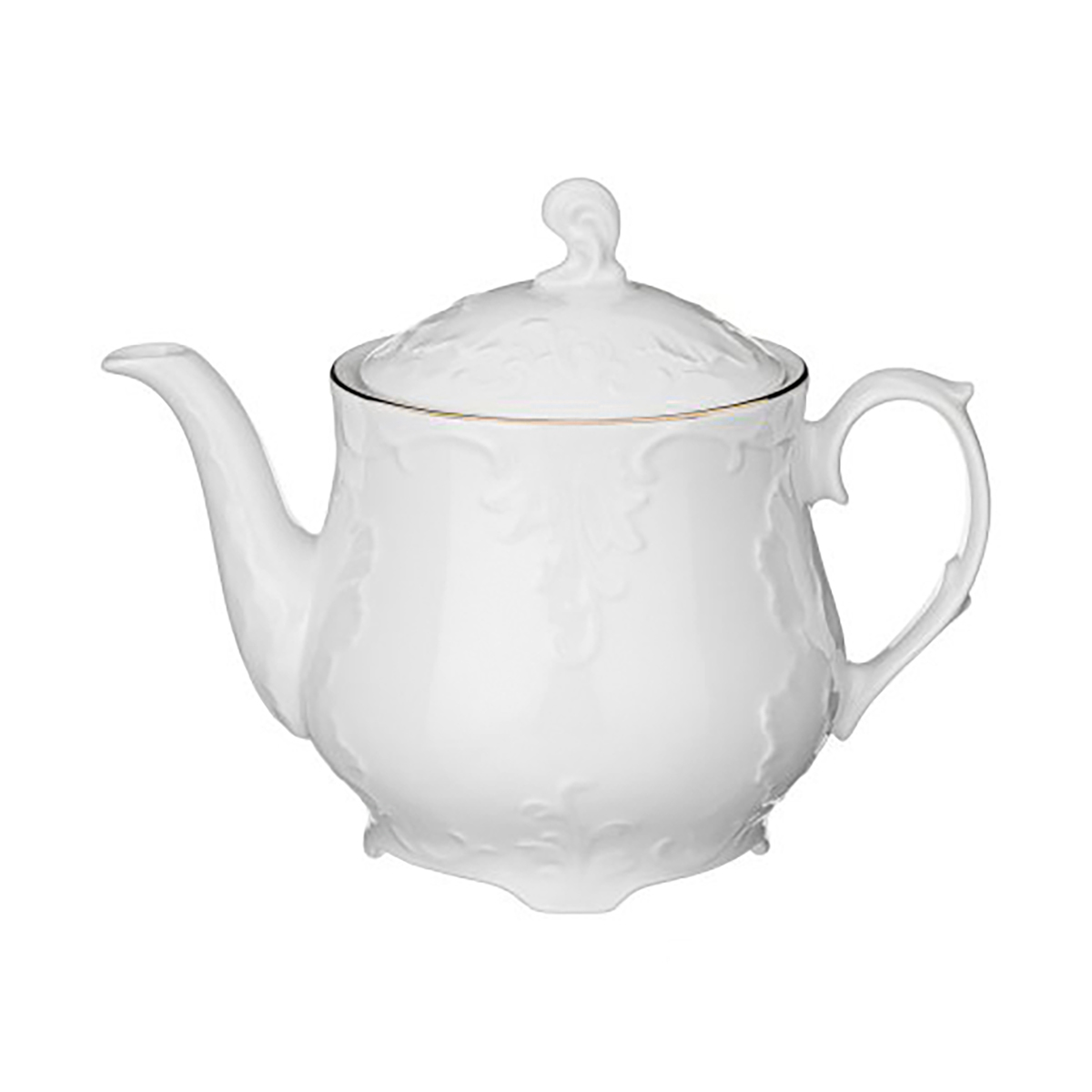 Чайник "rococo" золотая кайма 1100 мл (1/6) "cmielow" omdz21-рококо-58