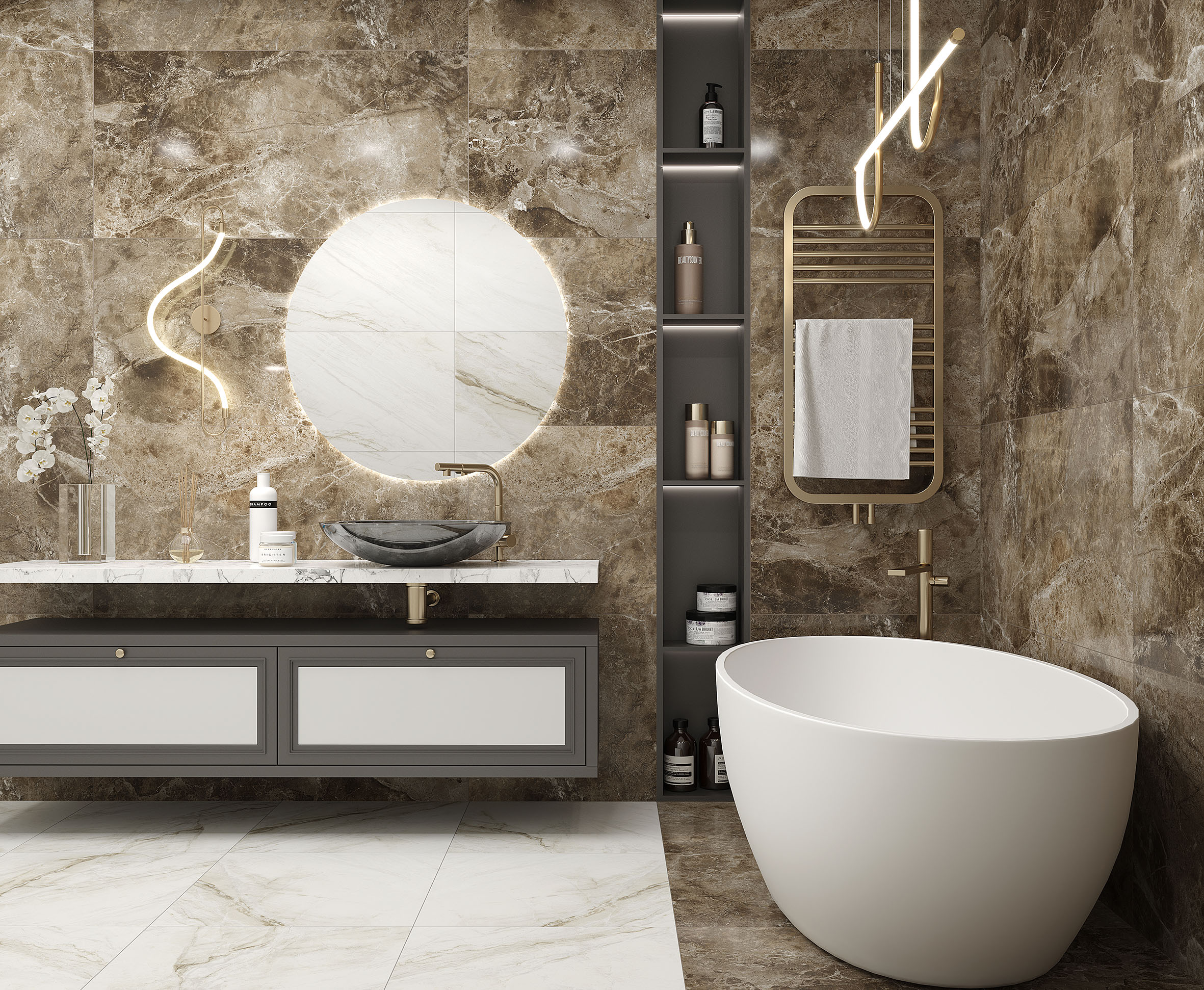 Krazzy brown керамогранит полированный 60x120