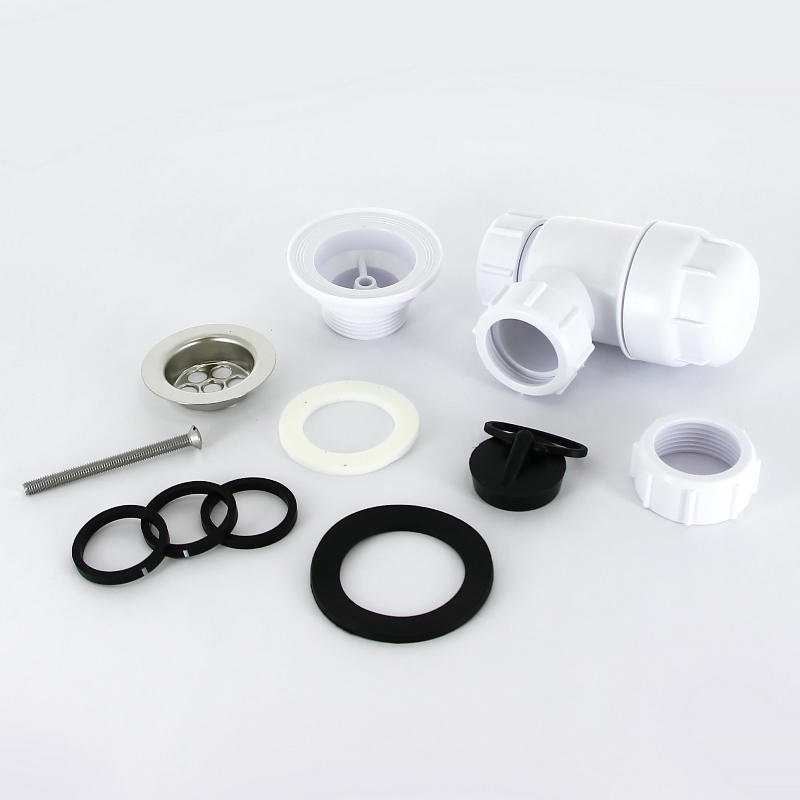 Сифон McALPINE бутылочный 1 1/4""x32 мм с выпуском 60 мм нерж. решетка пробкой выход компресс. D=32