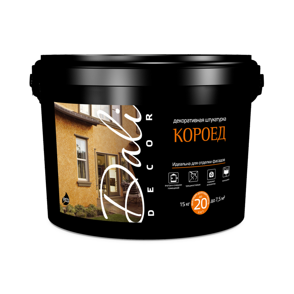 Штукатурка декор. "dali-decor"  "короед" xl-к 15 кг (зерно 1,5 мм) (1) "рогнеда"
