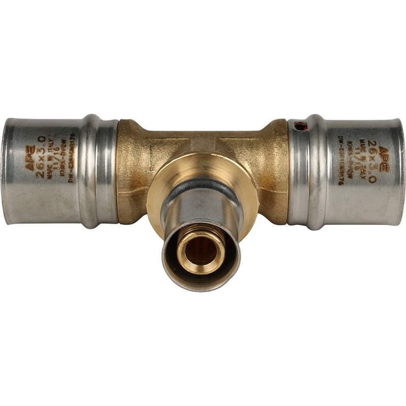 Тройник переходной под пресс 26 x 16 x 26 STOUT для МП труб