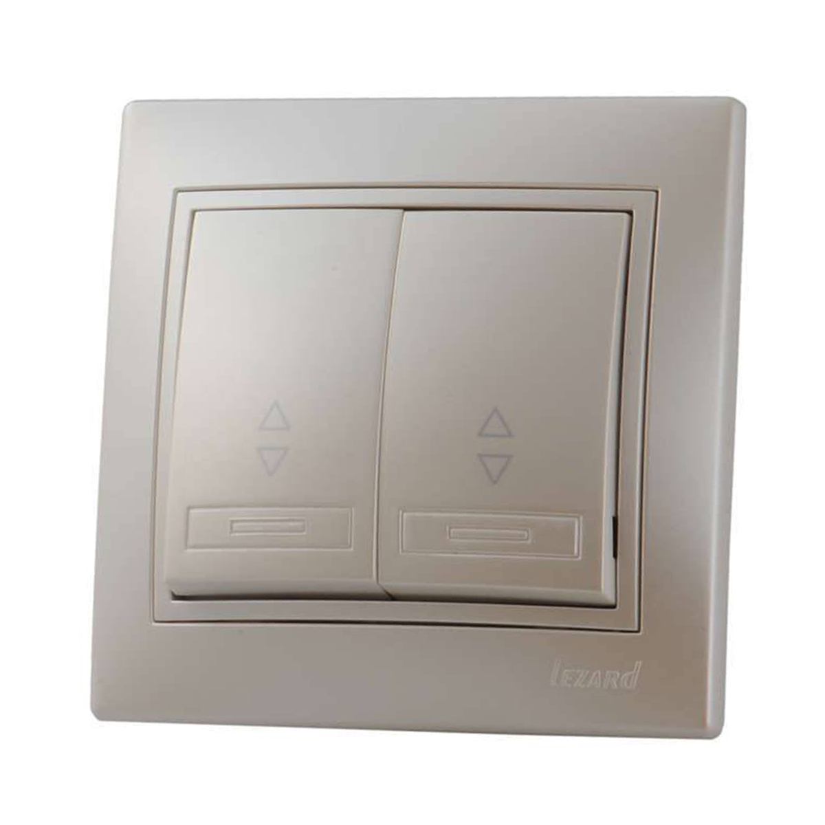 Выключатель "mira" 2-х кл. проходной, жемчужно-белый (1/10/120) "lezard" 701-3030-106