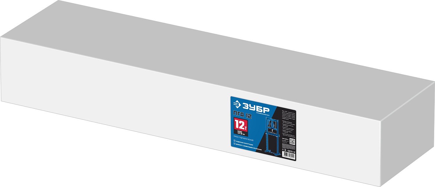 ЗУБР ПГД-12, 12 т, гидравлический пресс с домкратом и возвратными пружинами, Профессионал (43070-12)