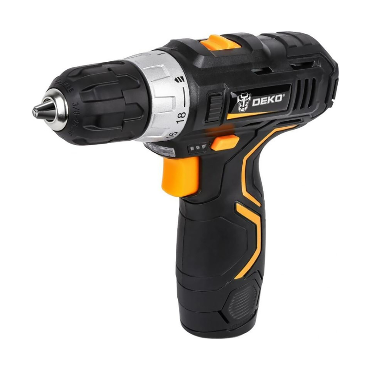 Дрель-шуруповерт аккум. gcd12du3 set5 li-ion с набором инструм. 92 предм., 2 аккум. "deko" 063-4148