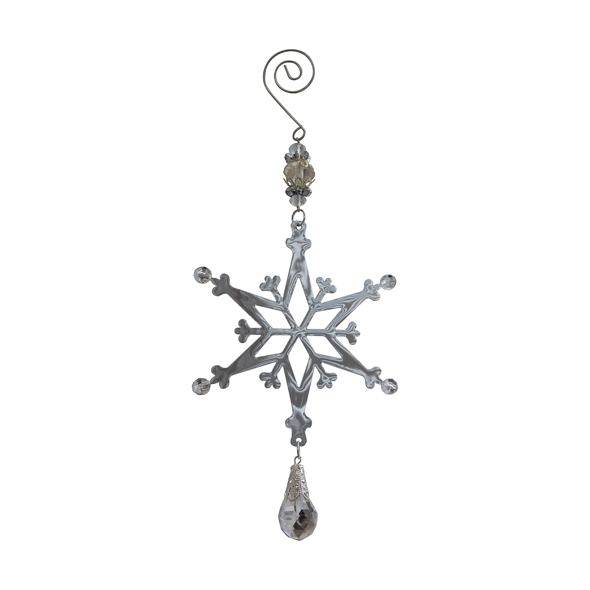 Украшение новогоднее "новогодняя снежинка" 10,7*10 см, серебро (1/36/288) "волшебная страна"