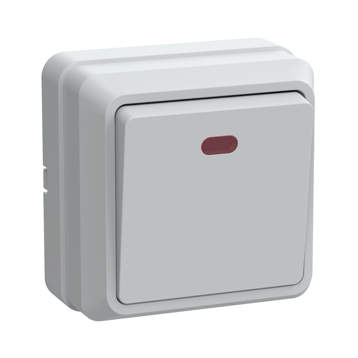 Выключатель открыт. уст. "октава" 1 кл. с индикатором вс20-1-1-об, 10а, белый (1/36/432) "iek"