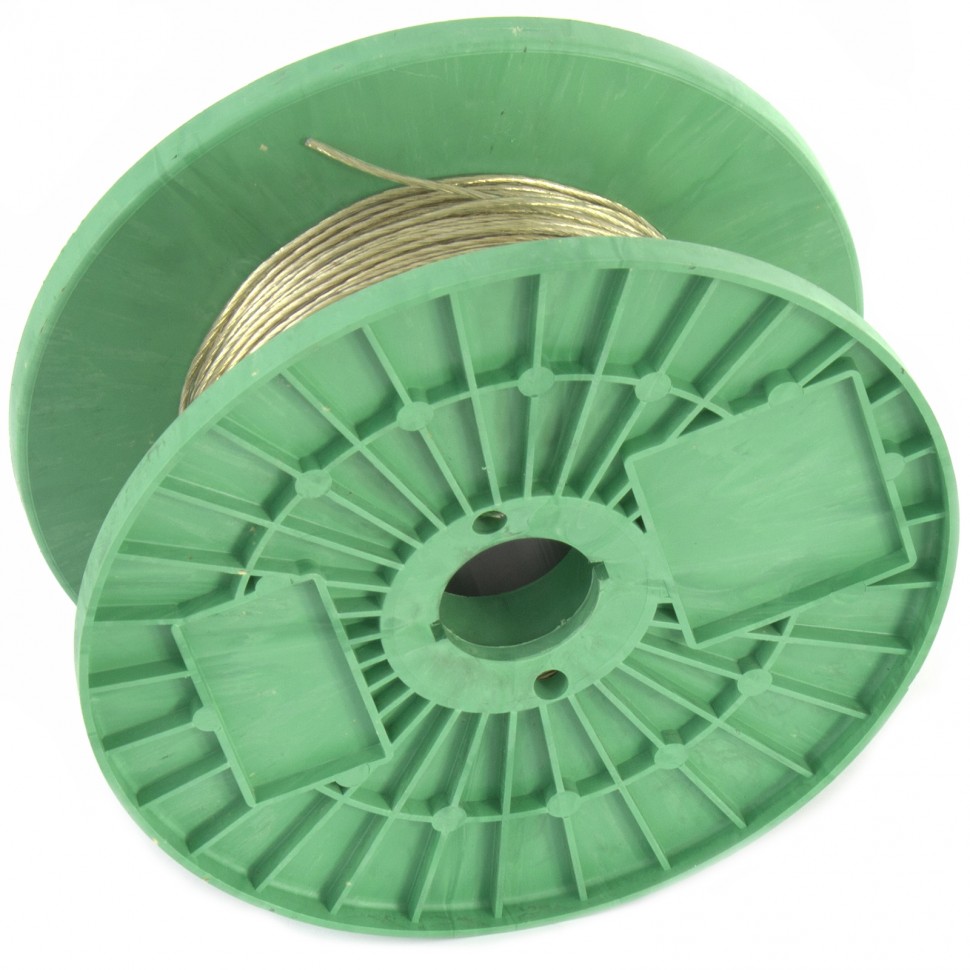 Трос металлополимерный прозрачный ПР-2.0, толщина 2.0 мм, катушка 200 метров Сибртех (47624)