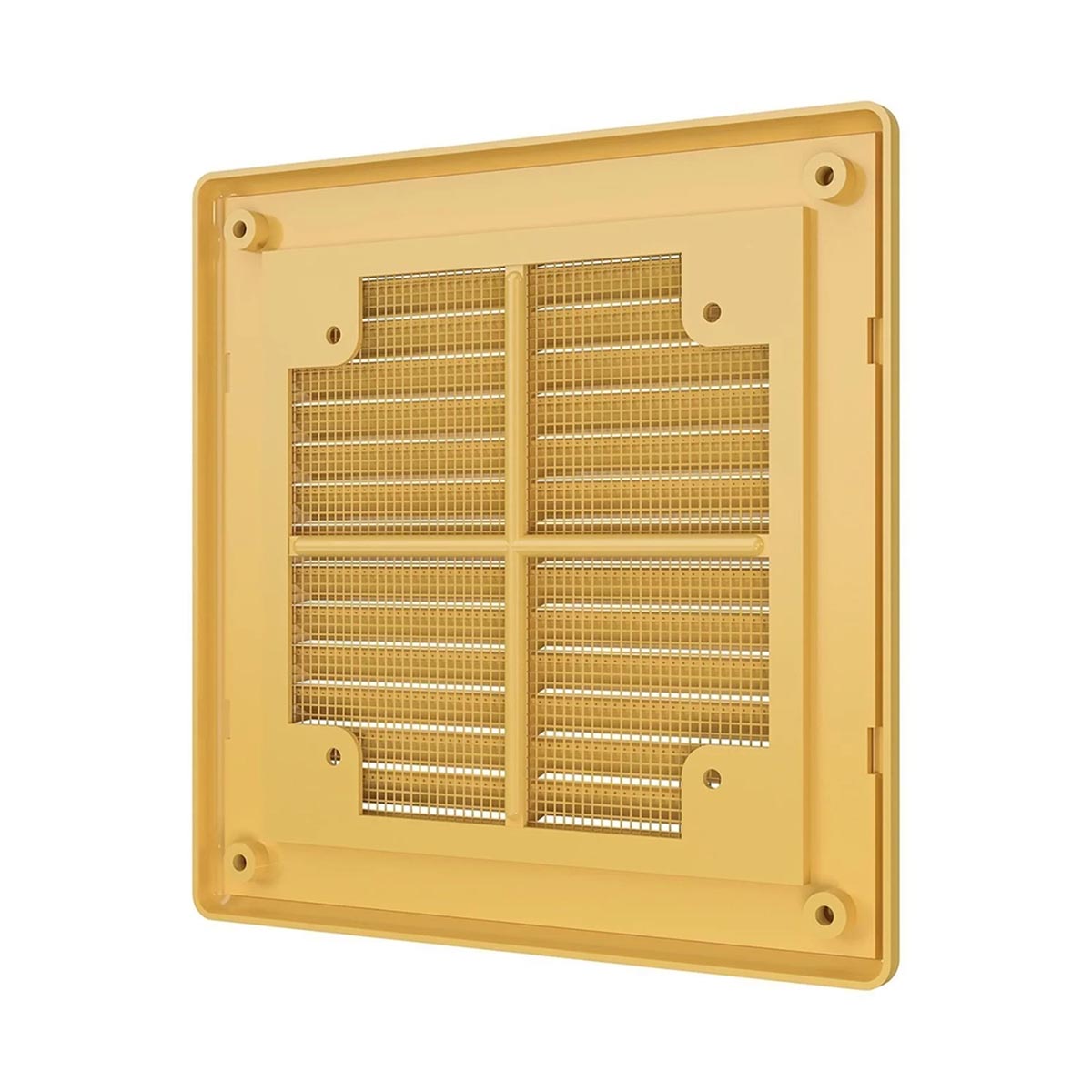 Решетка вентиляц. разъемная с сеткой 150 х 150 мм пласт. бежевая (1/60) "эра" 1515р беж