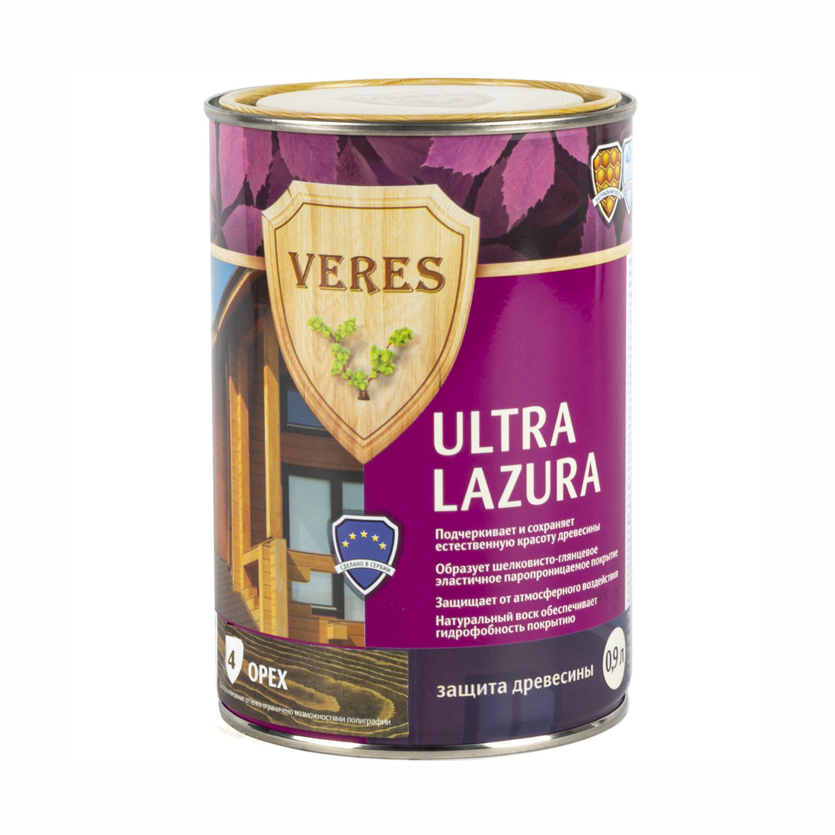 Верес ультра лазура № 4 орех  0,9 л (1/6) "veres"