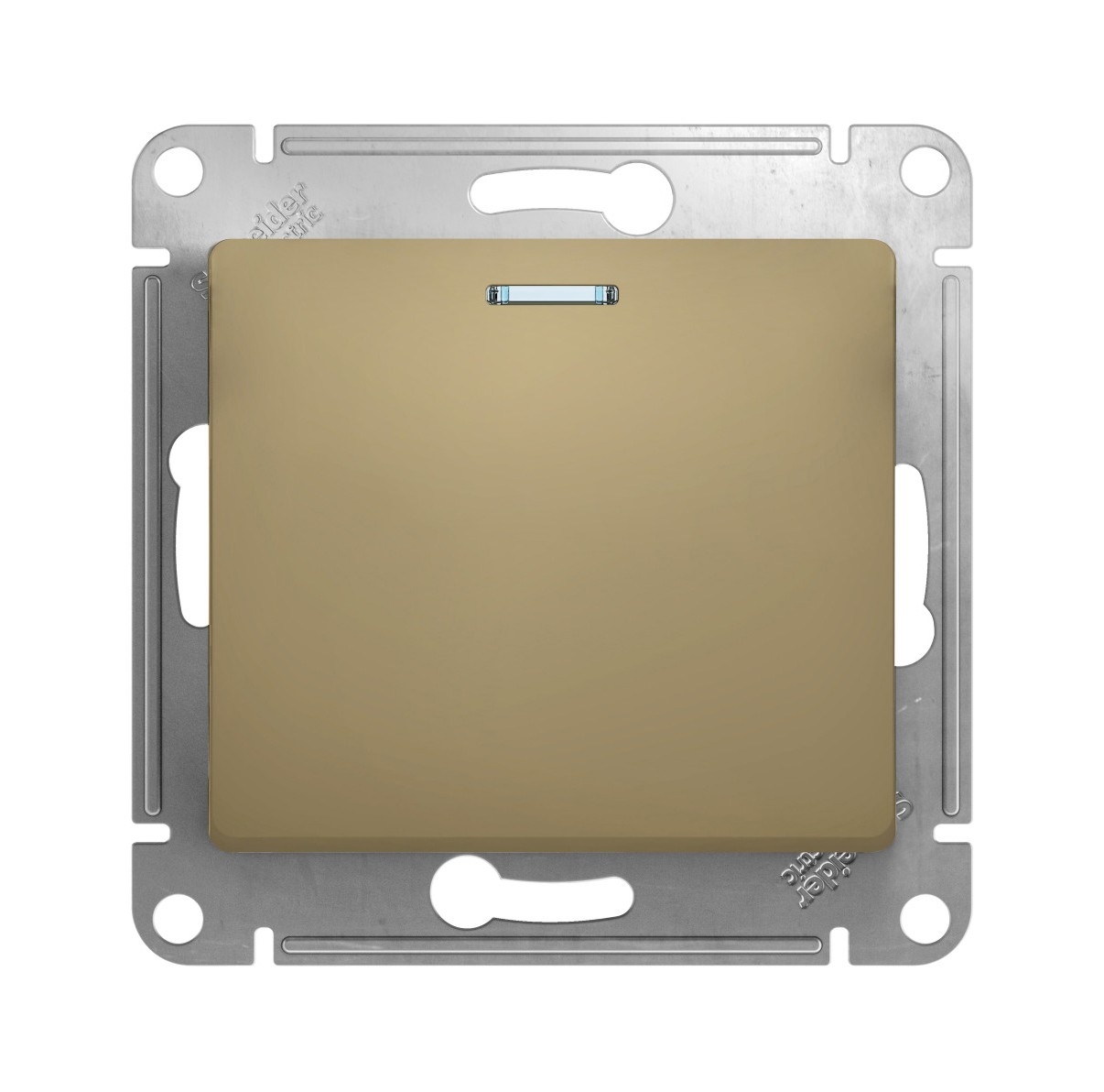 Переключатель "glossa" 1 кл. с индикатором (механизм) 10а, титан (1/20/160) "schneider"