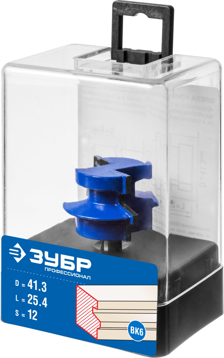 ЗУБР 41.3 x 29 мм, хвостовик 12 мм, фреза комбинированная универсальная, Профессионал (28729-41.3)