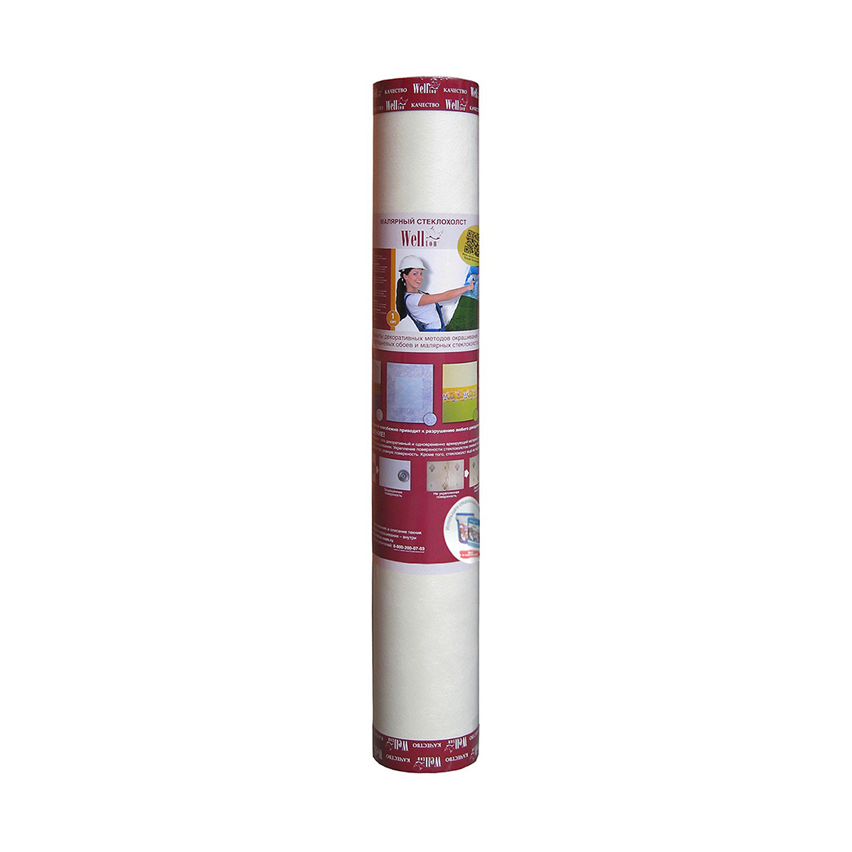 Стеклохолст малярный (25 г/м2) 1 х 50 м "wellton" w 30