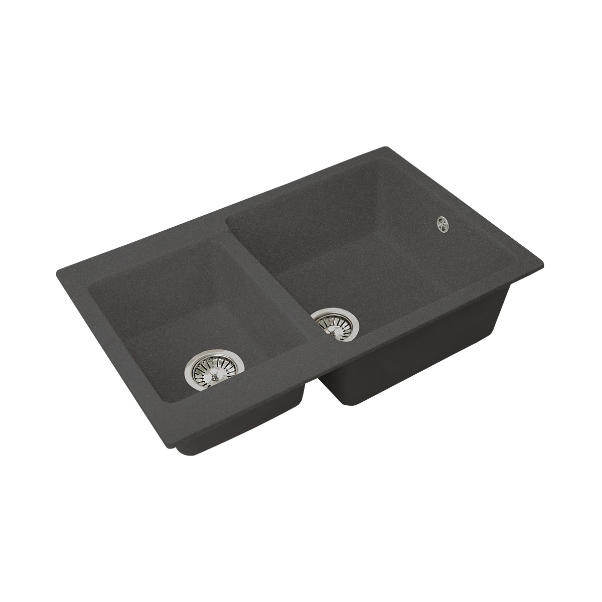 Мойка для кухни врезная искуств. камень gs-76к-308 двойная 770*505 мм черная "granstones"