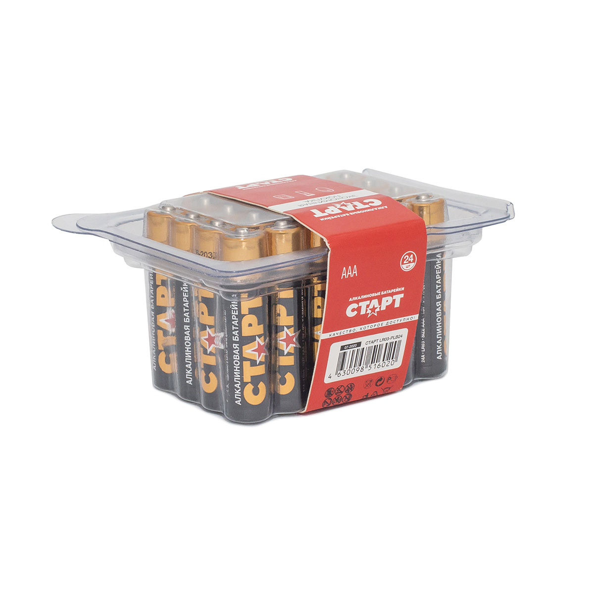 Батарейка "старт" lr03-plb24 тип ааа (24 шт. в боксе) (1/20)