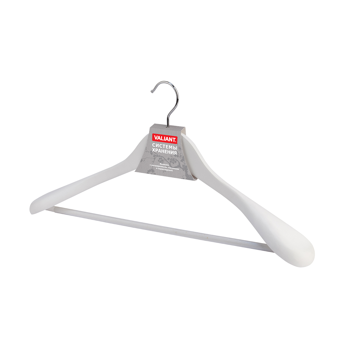 Вешалка для одежды дерев. "japanese white " с расшир. плечиками, белая (1/36) "valiant" jw-19708