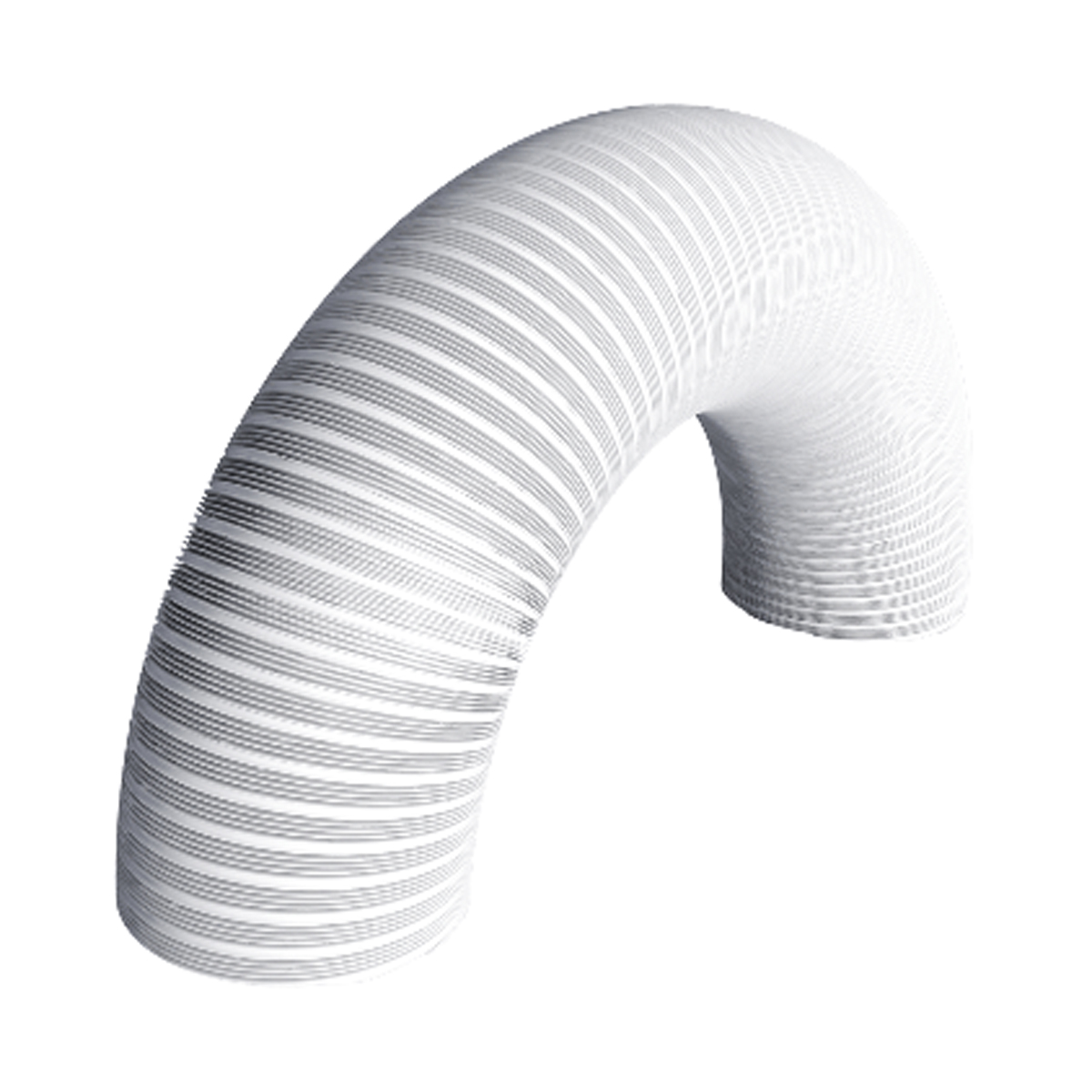 Канал алюм. гофрированный d-150 мм, l до 3 м белый (1/8) "diciti"