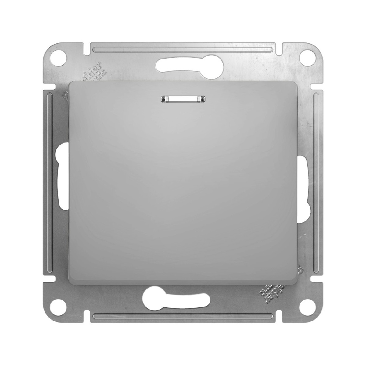 Выключатель "glossa" 1 кл. с индикатором (механизм) 10а, алюминий (1/20/160) "schneider"