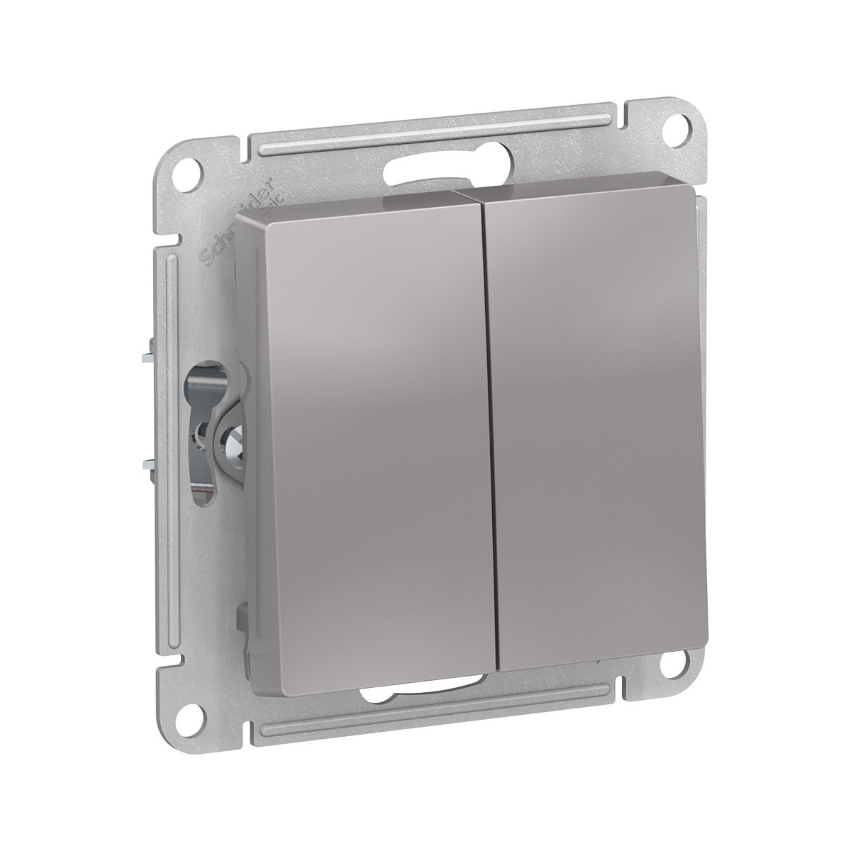 Выключатель "atlasdesign" 2-х кл. (механизм) 10а, алюминий (1/10/60) "schneider"