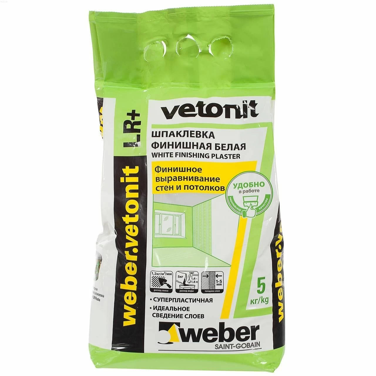 Шпатлёвка Weber.Vetonit LR+, 5кг