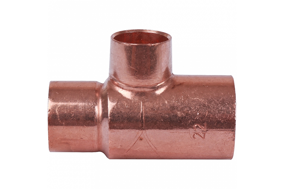 Тройник переходной 22х18х15 мм медный под пайку SANHA 15130221815