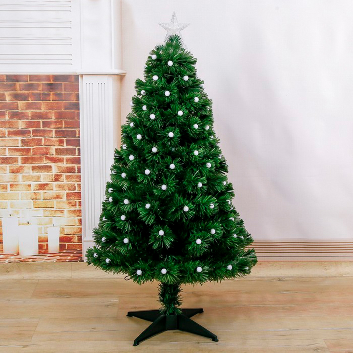 Ель декор. фиброоптич. t821v12-120  120 см, 124 ветки (зеленая) "зимнее волшебство" 1108629