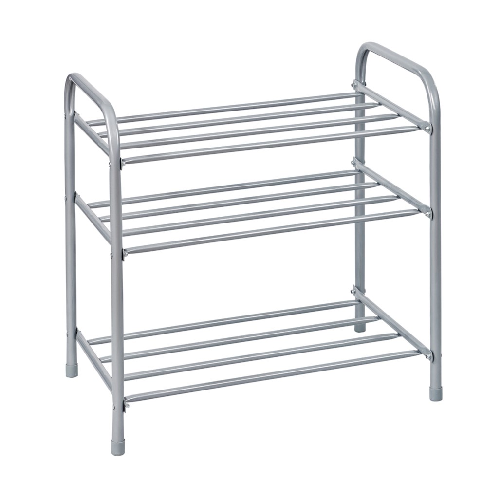 Этажерка для обуви 3-х  ярусная (серый) (1) "виолет"