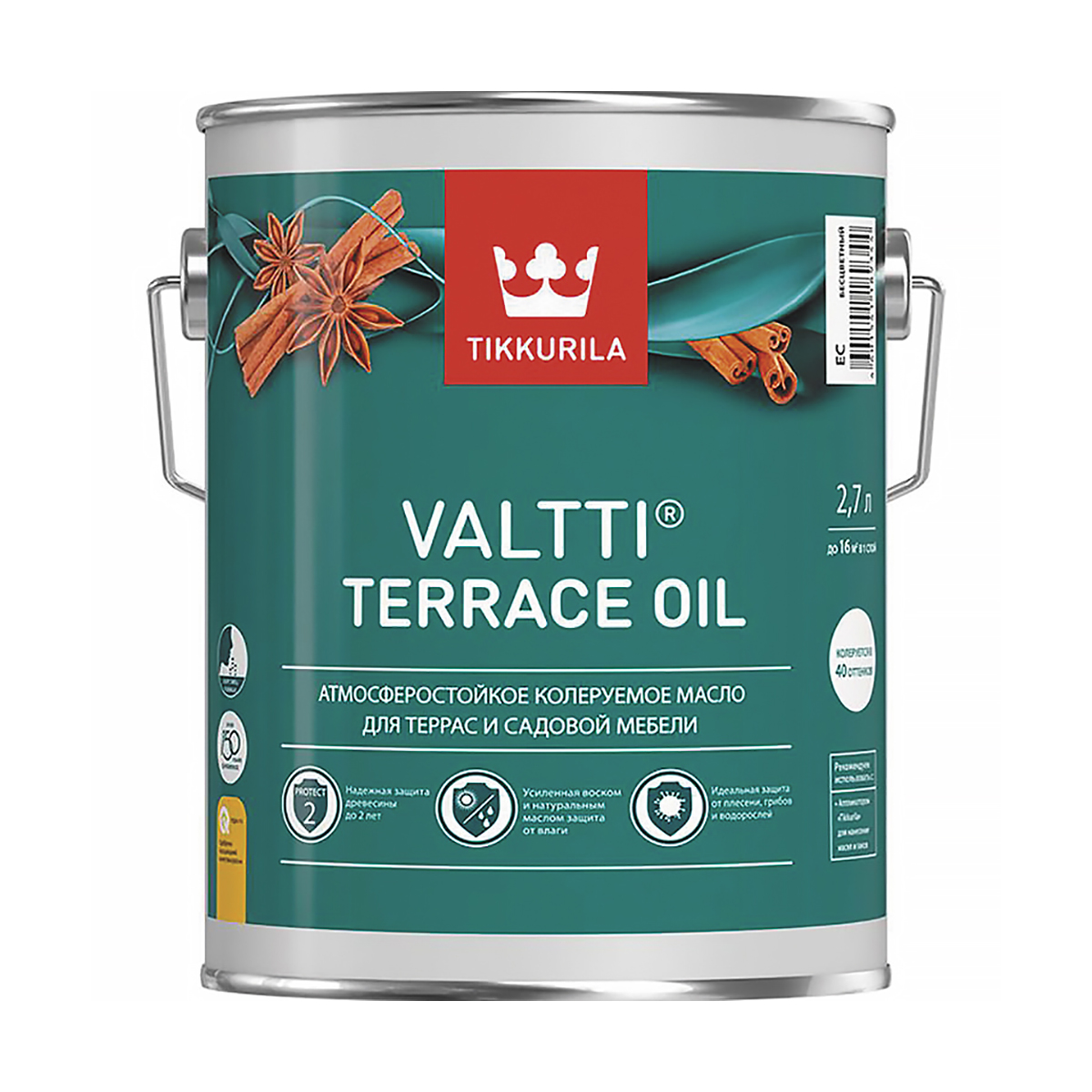Валтти terrace oil  ec  2,7 л (1/6)  масло для террас "тиккурила"