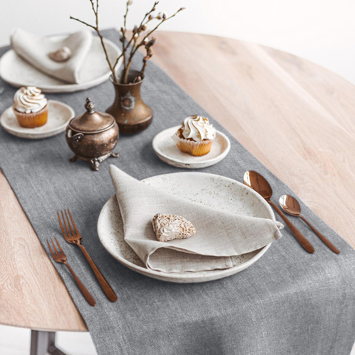 Дорожка сервировочная "волшебная ночь" 40*140 см (базальт)