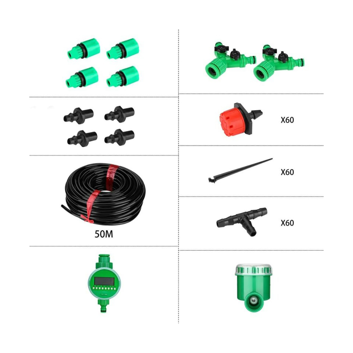 Комплект для капельного полива dki50 с шаровым таймером dkit03 (1) "deko" 065-0959