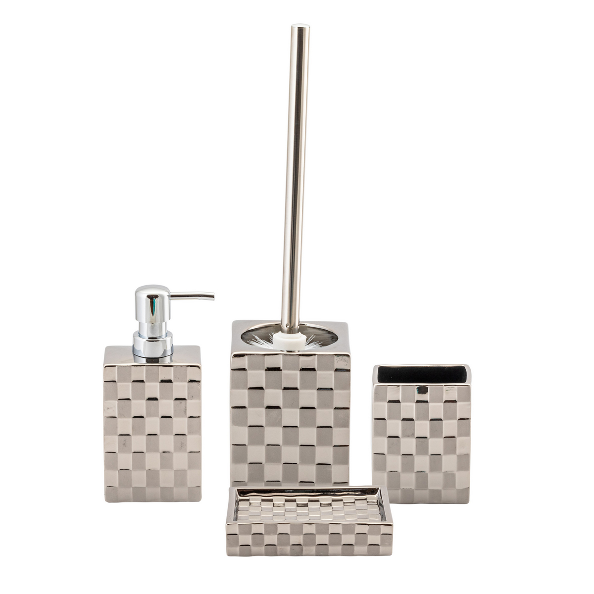 Стакан для ванной комнаты "steel" керамика (серебристый) (1/36) "swensa" swtk-6030-c