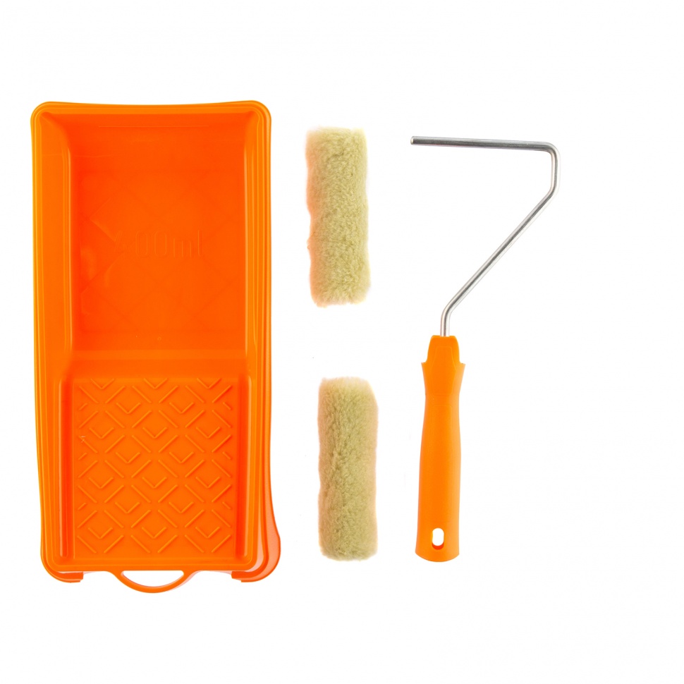 Малярный набор для фасадных работ: кювета 150 мм х 290 мм и мини-валик 110 мм Сибртех (80457)