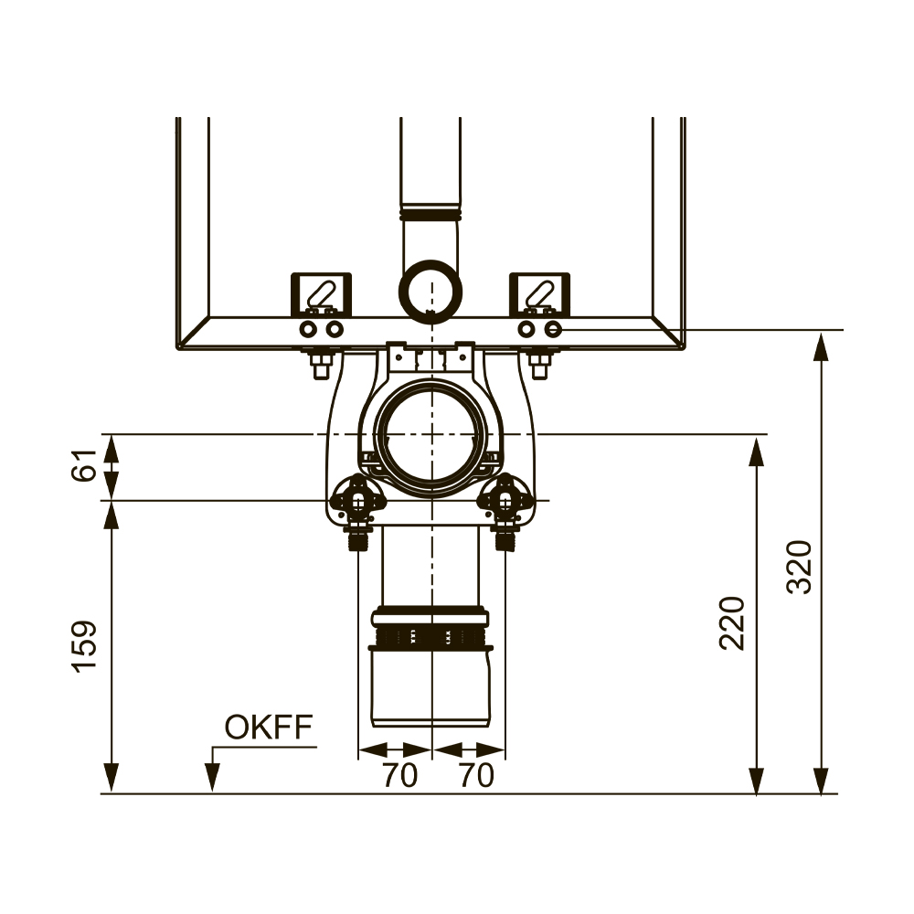 Монтажный комплект TECEone для установки с застенным модулем TECEbox со смывным бачком Uni