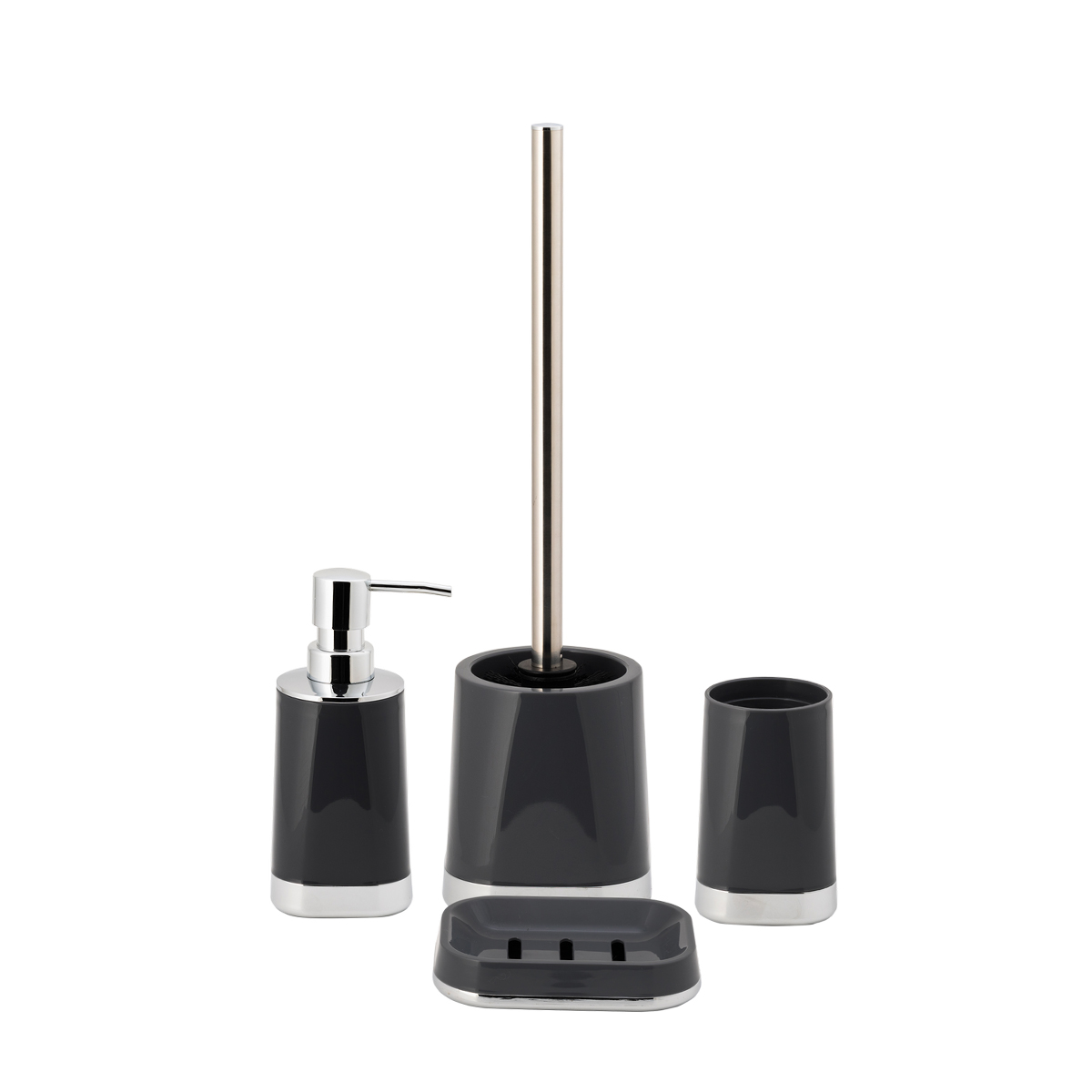 Стакан для ванной комнаты "gloss" пласт. (темно-серый) (1/12) "аквадекор" attp-1901dg-03