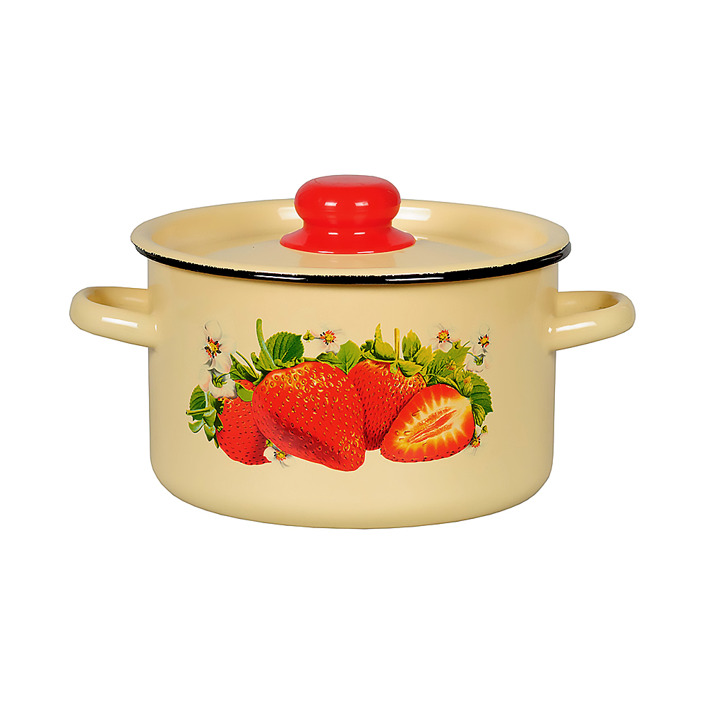 Кастрюля эмалиров. с крышкой декор. 1,5 л (1/8) "стальэмаль"  1с15с/1