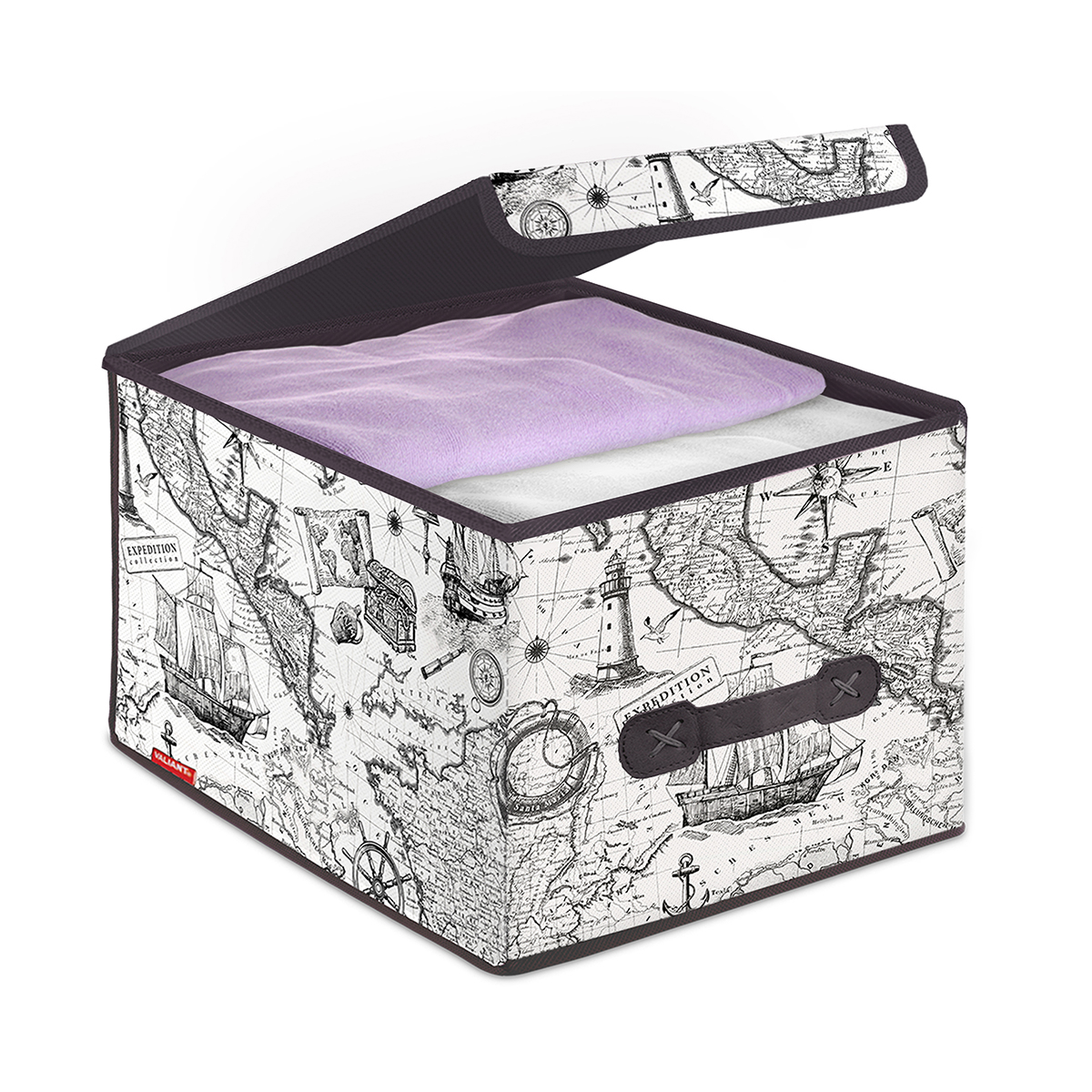 Короб для хранения "expedition" 30*40*25 см с крышкой (1/18) "valiant" ex-box-lm