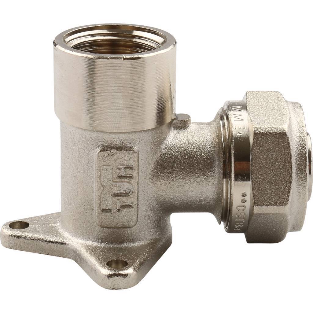 Угол настенный с креплением 20 х 1/2'' ВР обжим TIEMME для металлопласта