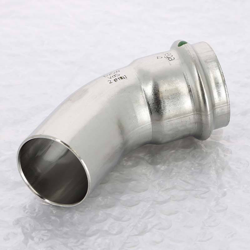 Угол-вставка пресс 45°42 нержавеющая сталь Sanpress Inox VIEGA