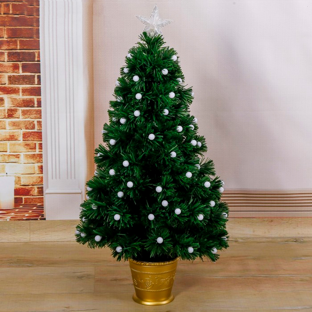 Ель декор. фиброоптич. t821v12-90  90 см, 79 веток (зеленая) "зимнее волшебство" 1108628