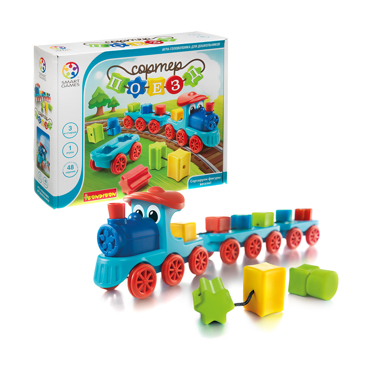 Игра логическая "поезд-сортер" "bondibon" вв3796