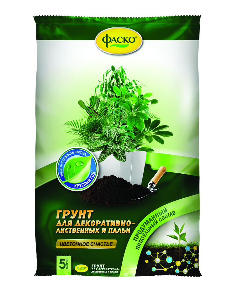 Грунт "для декоративно-лиственных растений и пальм" 5 л (5/315) "фаско"