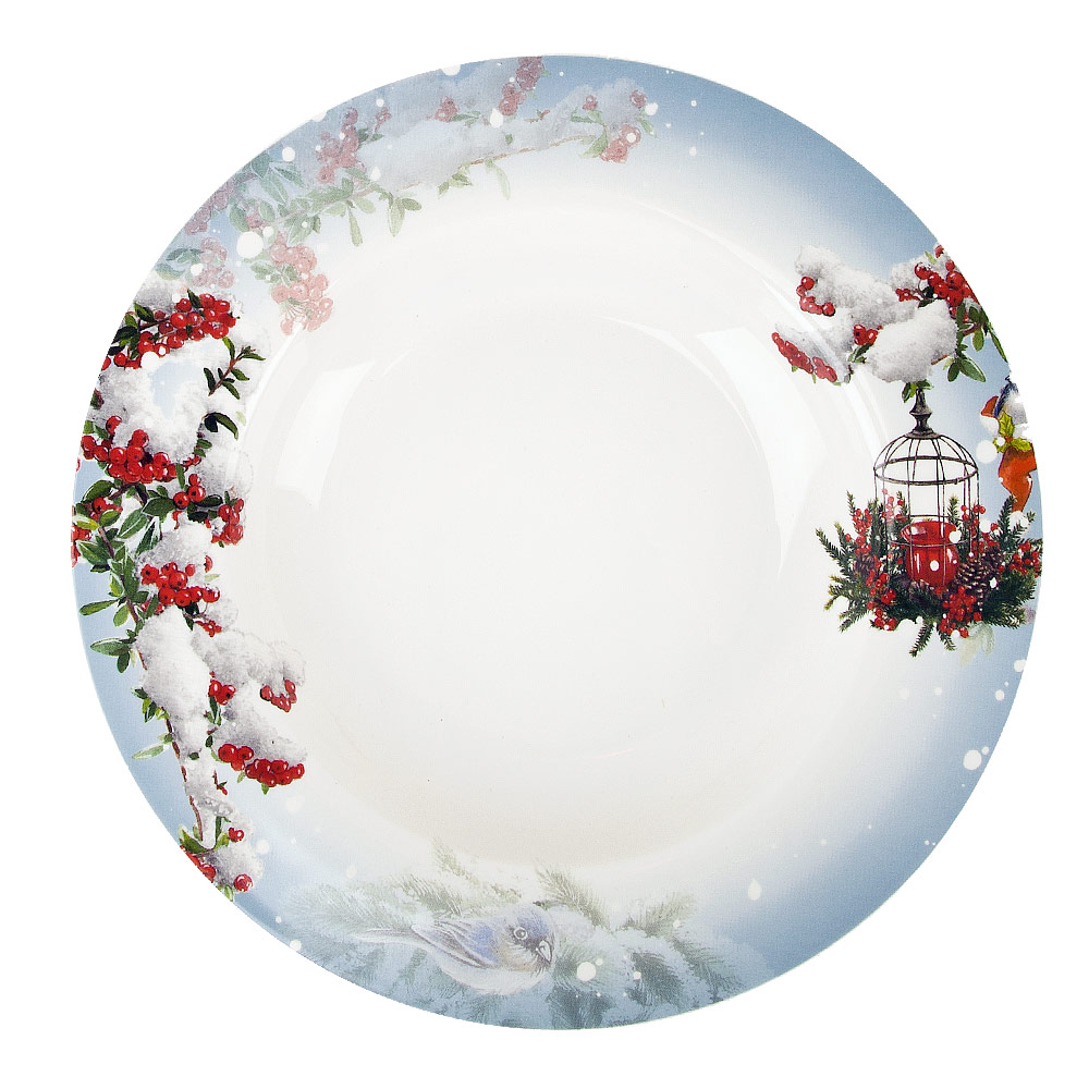 Тарелка десертная "красный кардинал" 21,5 см, фарфор (6/36) "nouvelle home" n0990590