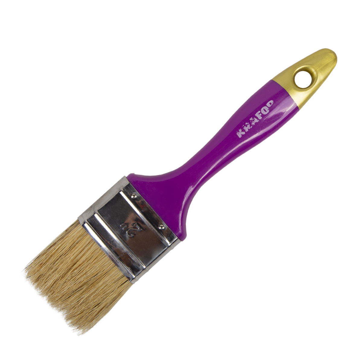 Кисть плоская "профи" №2 /50 мм  (12/240) натур. щетина, пласт.ручка "krafor" 005-0020