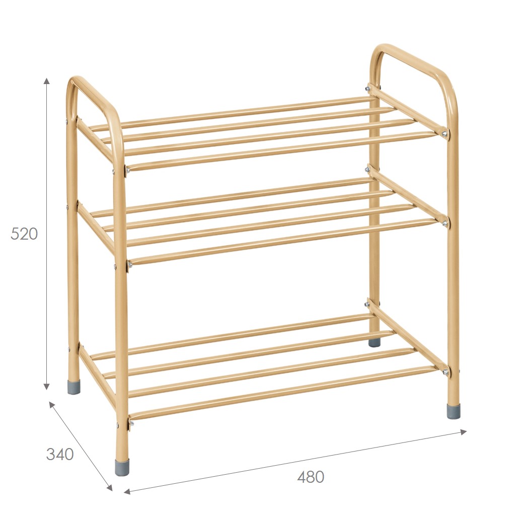 Этажерка для обуви 3-х  ярусная (бежевый)  (1) "виолет"
