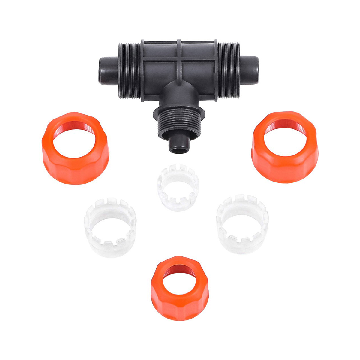 Тройник для соединения шлангов 3/4"-3/4"-1/2" цанговый (1/25/100) "жук"