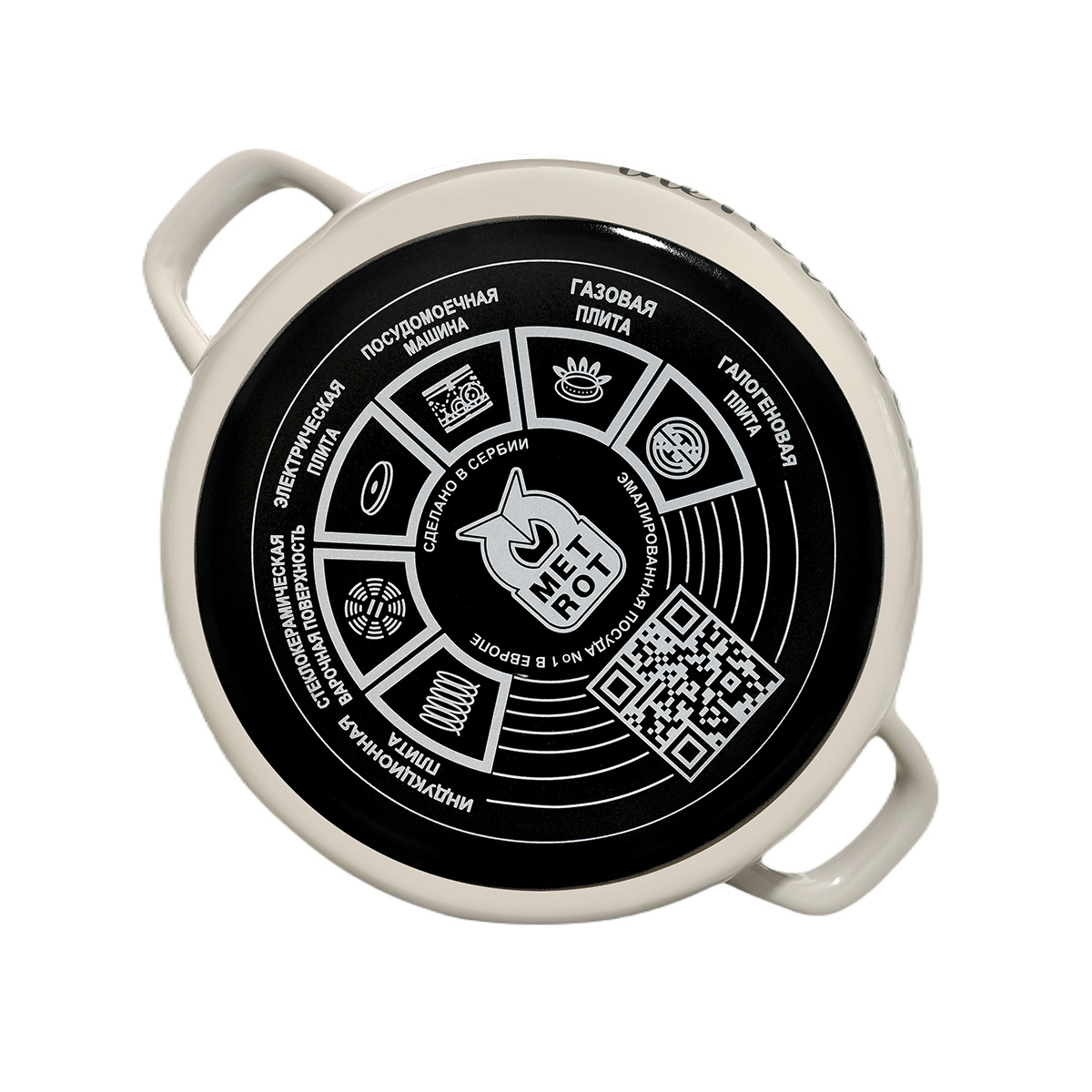 Кастрюля эмалиров. "queen of kitchen" 3,1 л, 18 см стекл. крышка (1/4) "metrot"